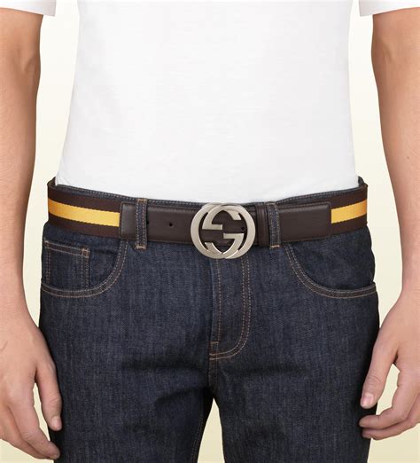 mens interlocking g gucci belt|belt with interlocking g buckle.